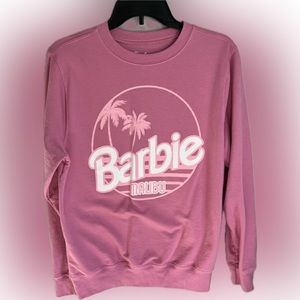 BARBIE - Trendy! Comfy Barbie Malibu Pink Sweatshirt Long Sleeve Women Sz Small